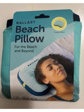 NWT Ballast Tropical Blue Beach Pillow Comfortable Travel & Outdoor Support